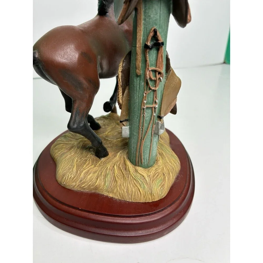 Danbury Mint Noble Brown Stallion Candlestick Holder By Gianni Benveuti
